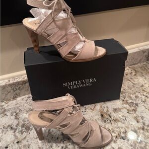 Simply Vera Vera Wang Women's Beige Strappy Heels